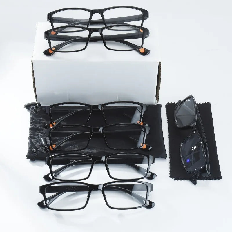 7-Piece Anti-Blue Light Reading Glasses Set — Flexible Ultralight Presbyopia Glasses for Men & Women (+100 to +400)