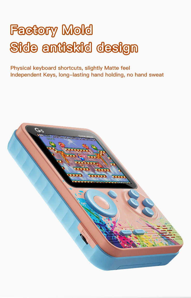 G5 Mini Retro Handheld Game Console – 500 Games, 3-Inch Color LCD, 8-Bit