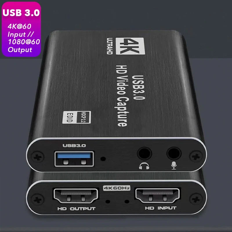 4K USB 3.0 Video Capture Card – 1080P 60Hz, HDMI Input, OBS Compatible, PS4 & Game Recording