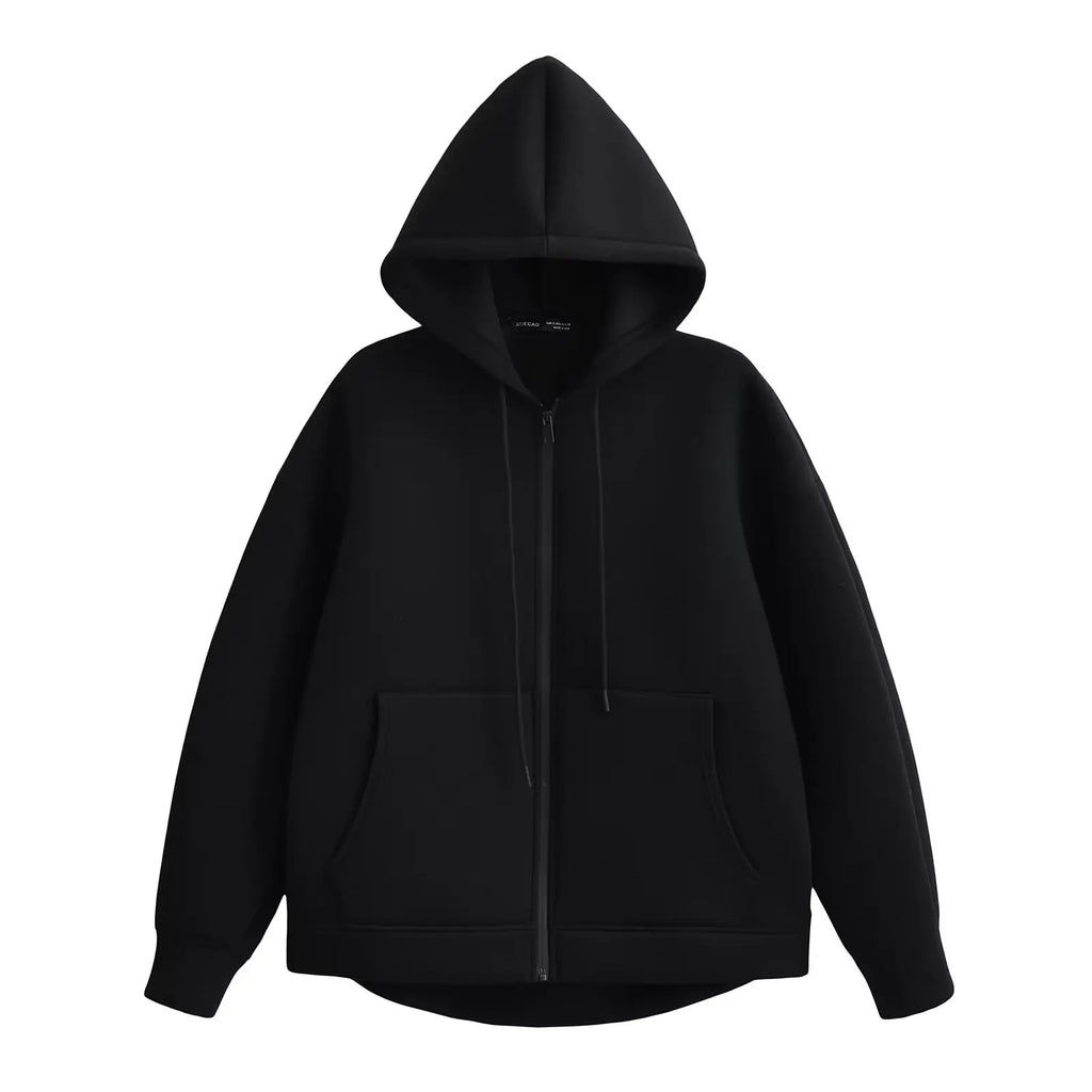 Women's Oversized Zip-Up Hoodie Coat – High Street Double Pocket Outerwear
