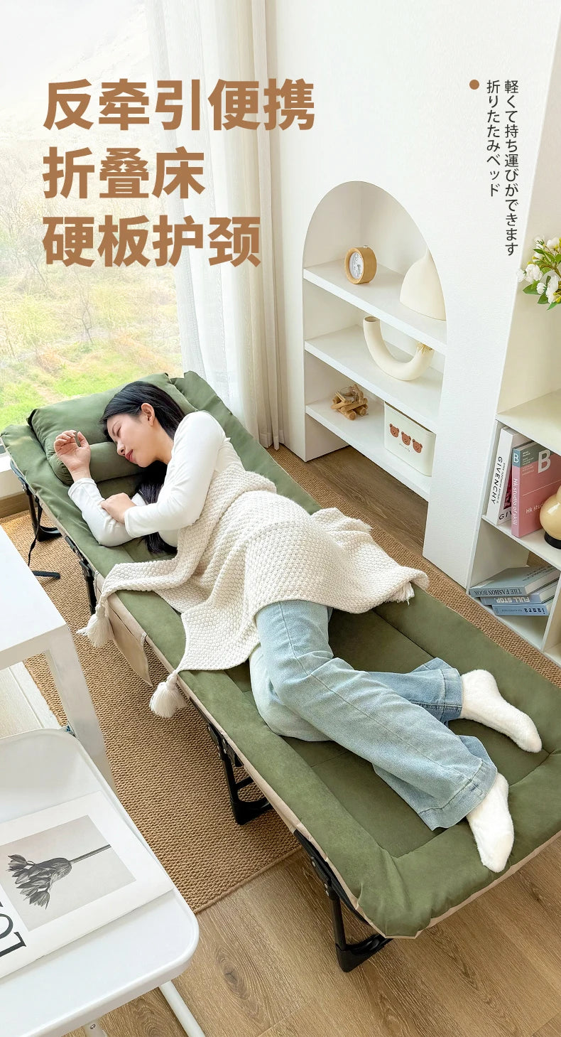Upholstered Folding Bed with Mattress – Modern Single Lounge Sleeping Bed, Home Furniture