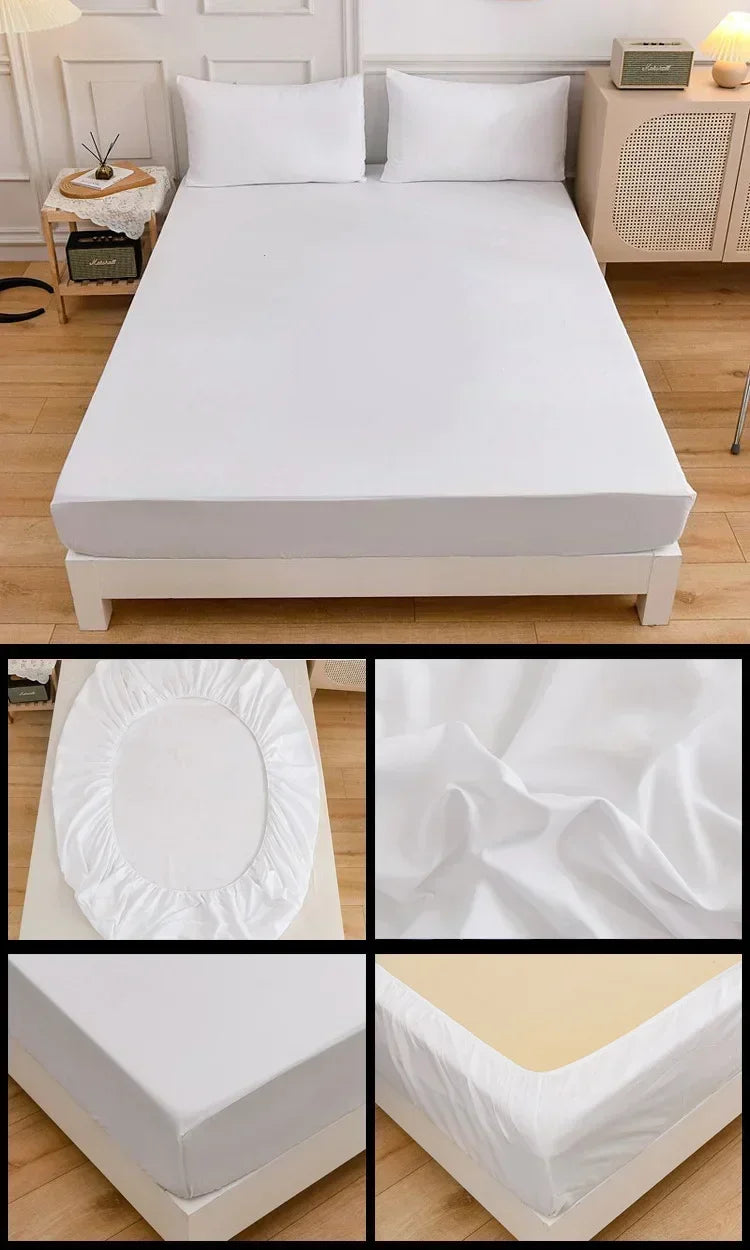 High-Quality Elastic Fitted Sheet – Solid Color Mattress Cover, 80–200cm, Single to King