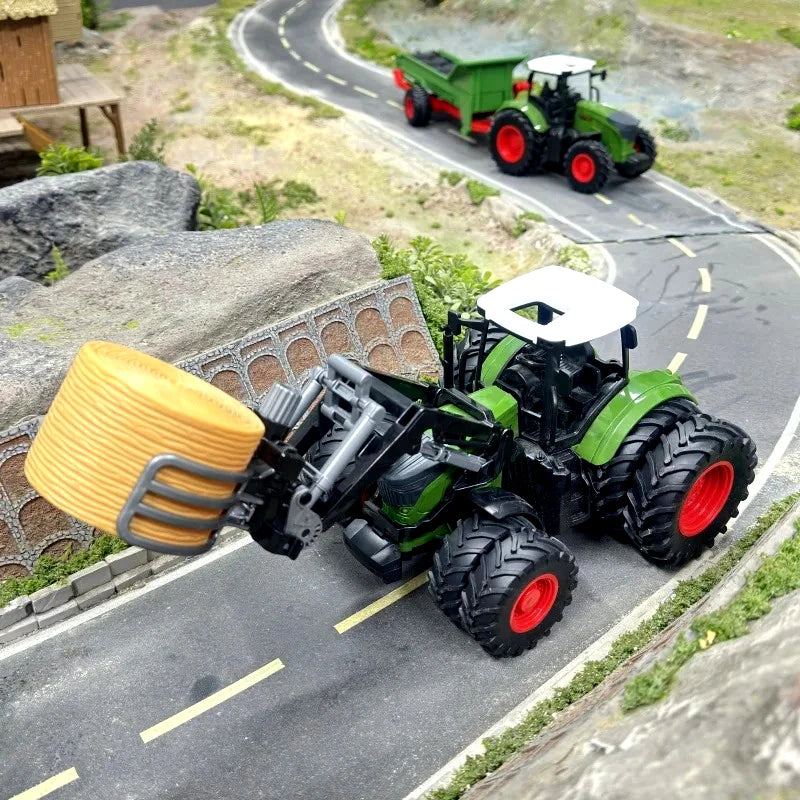 Large Scale Farm Tractor Toy Playset with Trailer & Accessories – DIY Farmer Transport Set