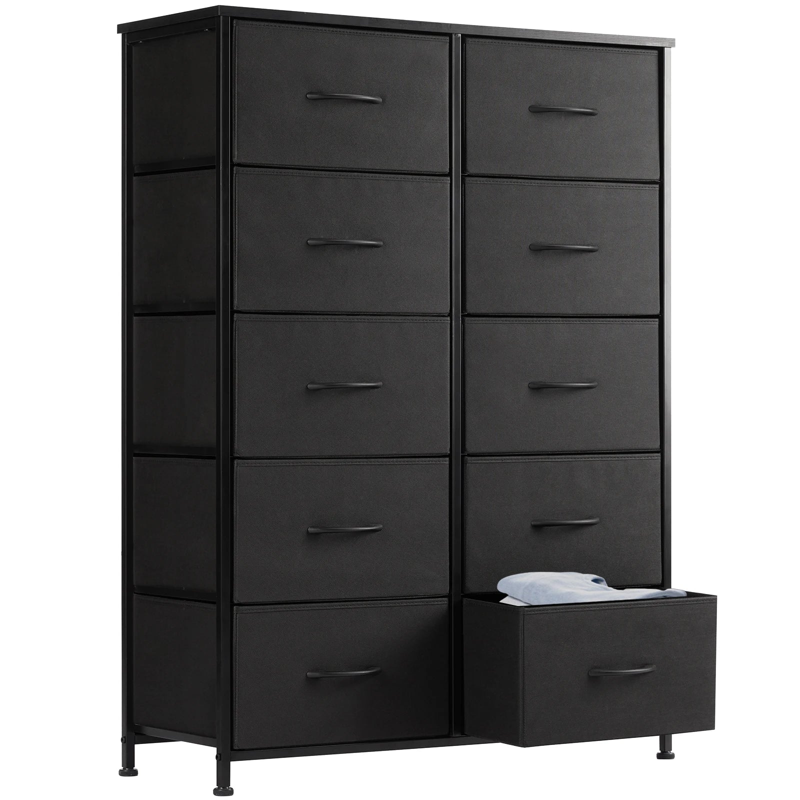 JHK 10-Drawer Fabric Wardrobe Storage Cabinet — Steel Frame