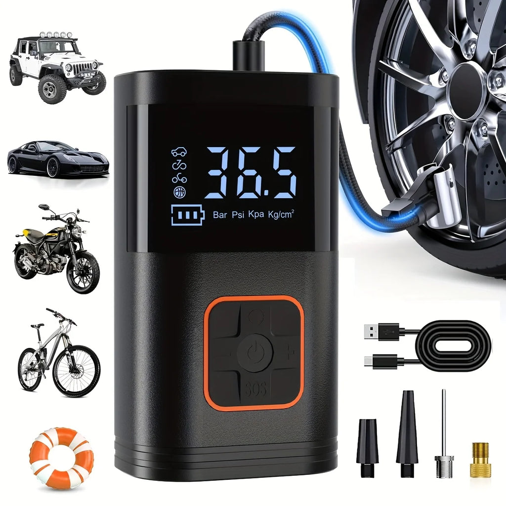 Rechargeable Tire Inflator with Digital Gauge, 150 PSI