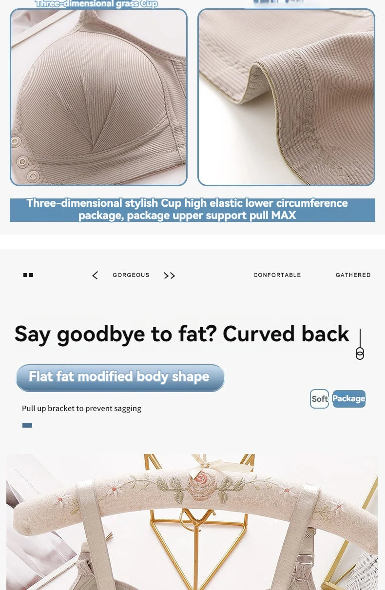 Front-Buckle Push-Up Bra — Adjustable, Breathable & Available in Plus Sizes
