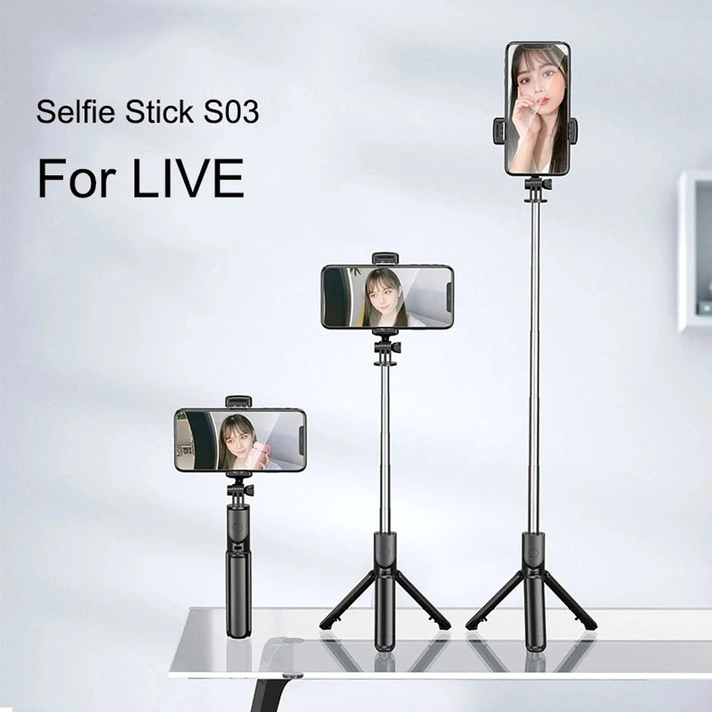 3-in-1 Bluetooth Selfie Stick Tripod with LED Fill Light & Remote Shutter