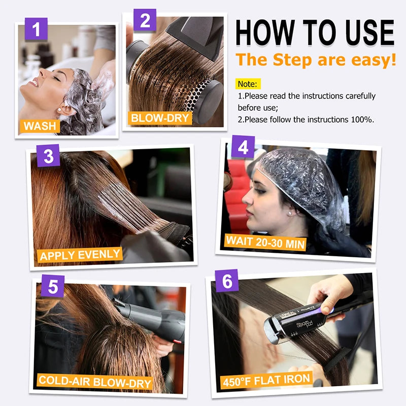 PURC Brazilian Keratin Hair Treatment Keratin Straightening Curly Hair Smoothing Repair Permed Damaged Hair Care Products