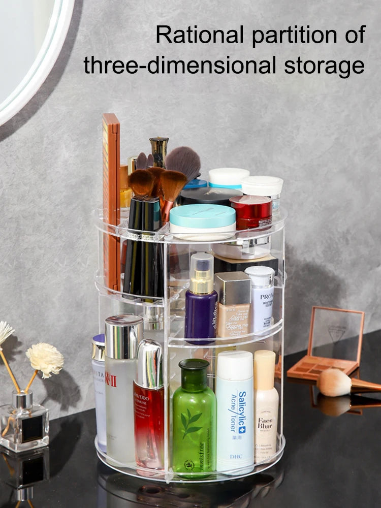 360° Rotating Adjustable Skincare Storage Rack