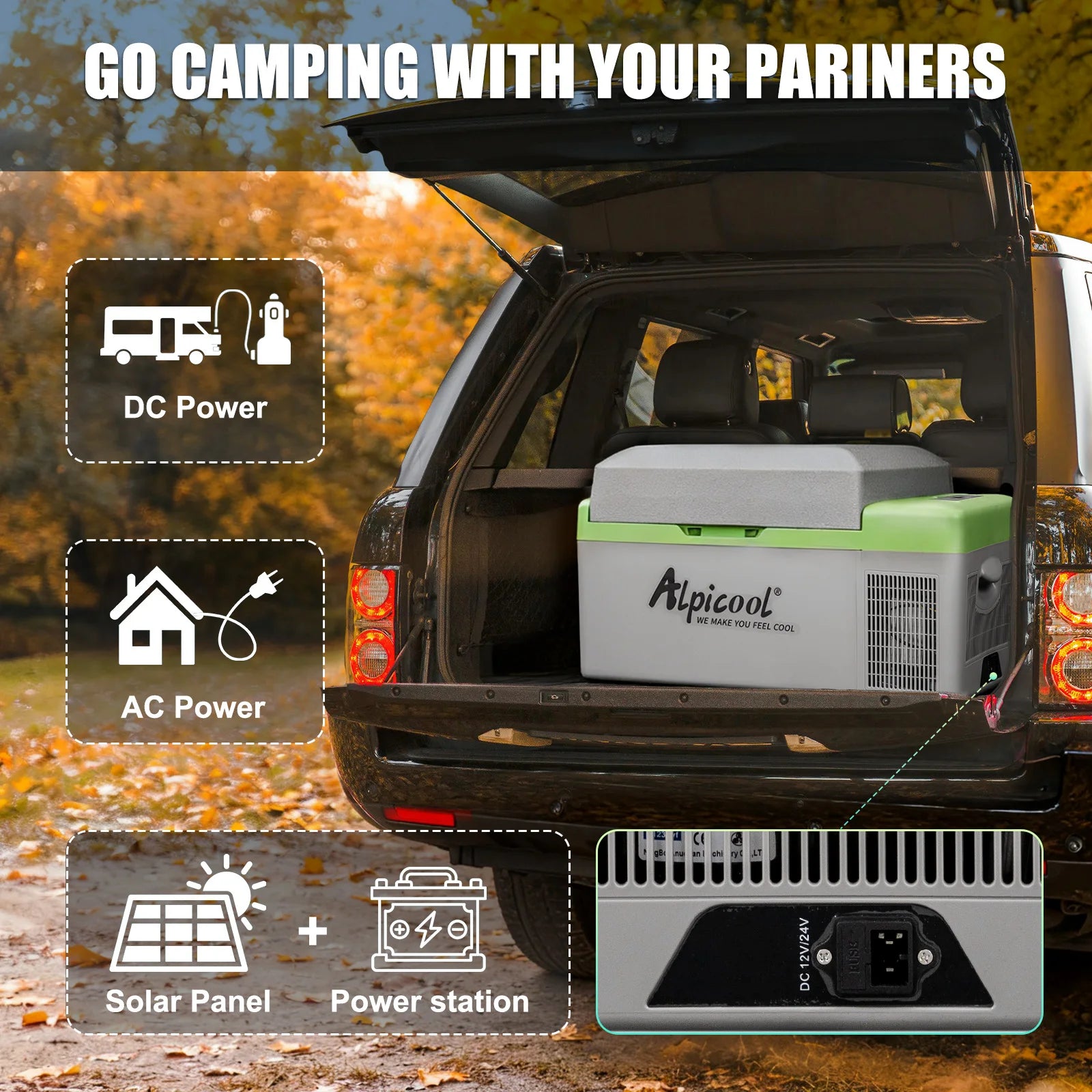 Alpicool Y16T Y20T Portable Fridge — 12 Volt Car Refrigerator 16 & 20 Quart Freezer for Fishing, Camping, RV, Truck & Boat (12/24V DC)