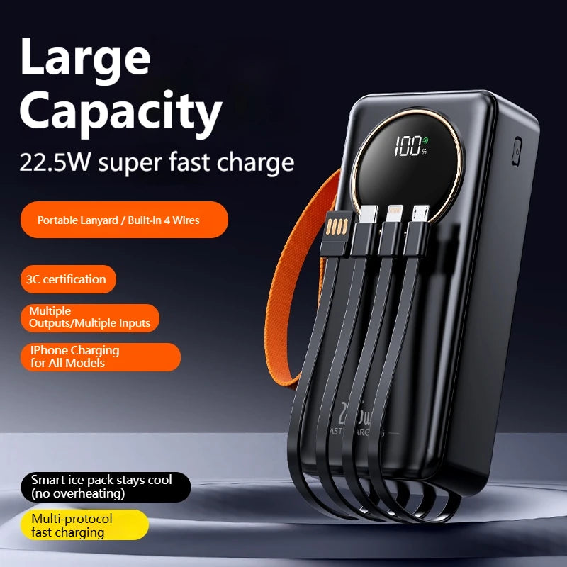 80000mAh 22.5W Portable Power Bank — High-Capacity Battery for Phones & Tablets