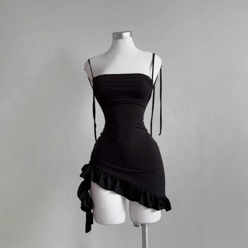 Sexy Backless Lace-Up Mini Dress — Sleeveless Bodycon Club Dress