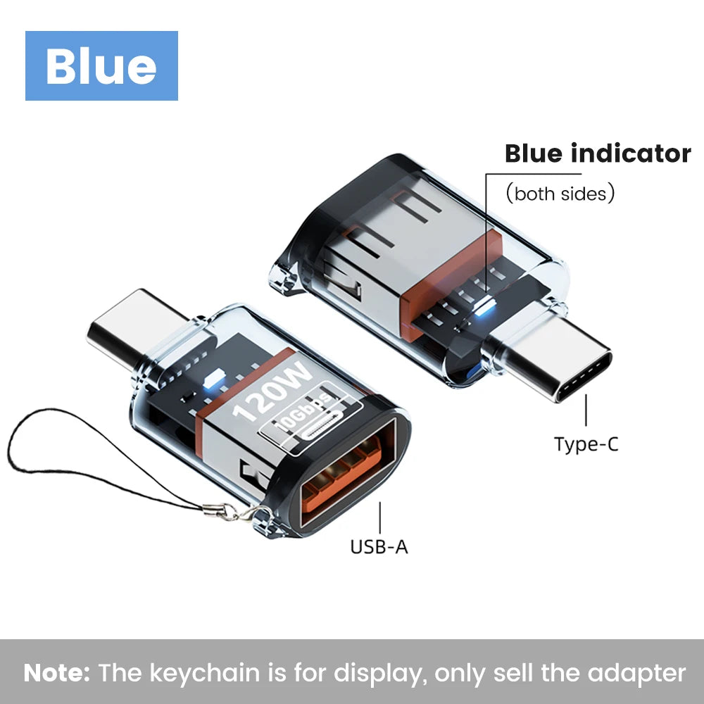 120W USB-C to USB-A OTG Adapter – USB 3.2 Fast Charging Connector for iPhone, iPad, MacBook & Android