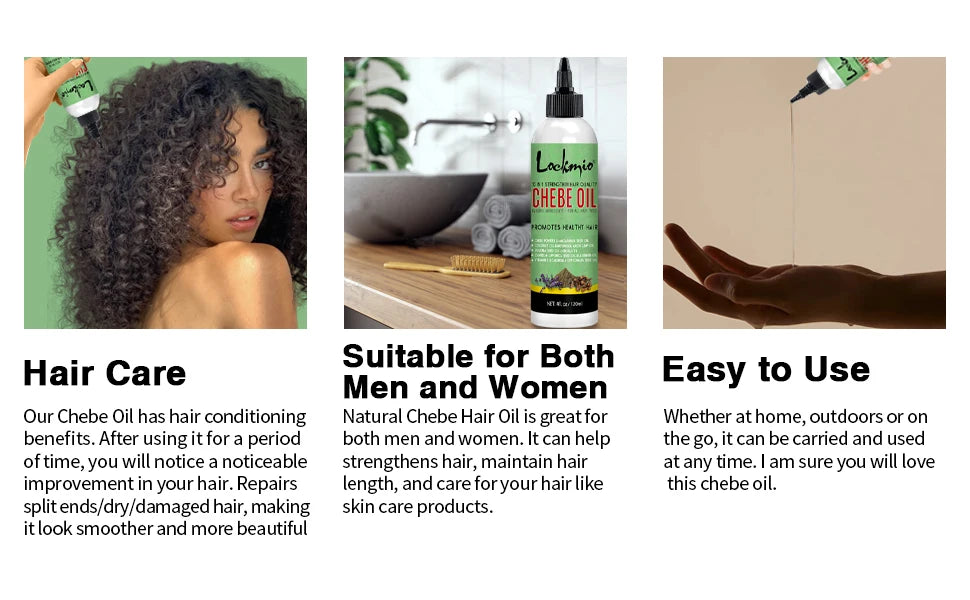 LOCKMIO Chebe Hair Oil for Scalp Soothing Nourishing Roots Hair Care Products for Men and Women Chebe Moisturizing Conditioner