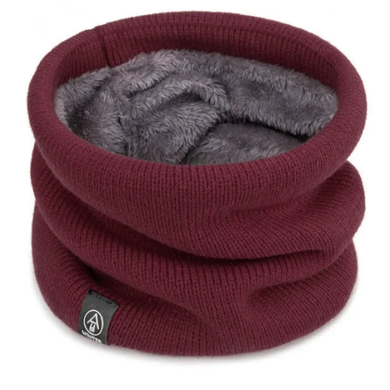 Knitted Winter Neck Warmer Scarf — Thick Fleece-Lined Unisex Face Cover