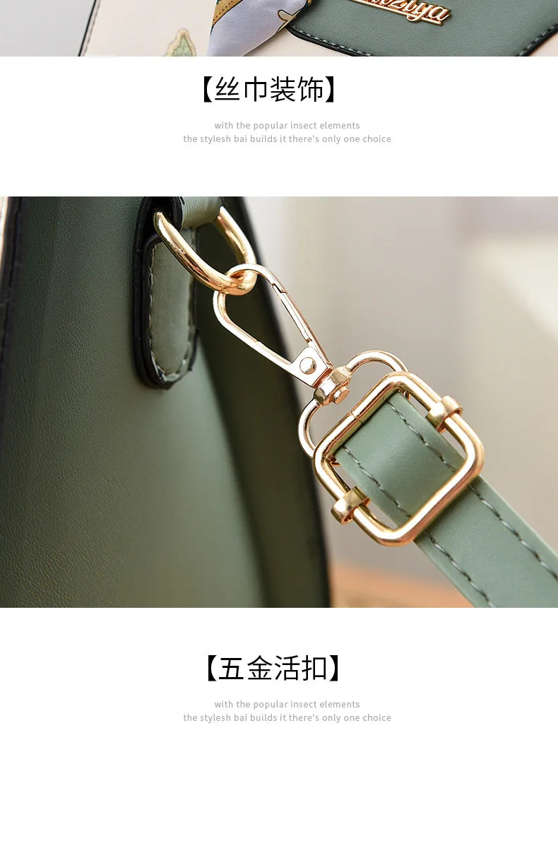 Luxury Embroidered Floral Soft PU Leather Crossbody Shoulder Bag – Casual Designer Handbag for Women