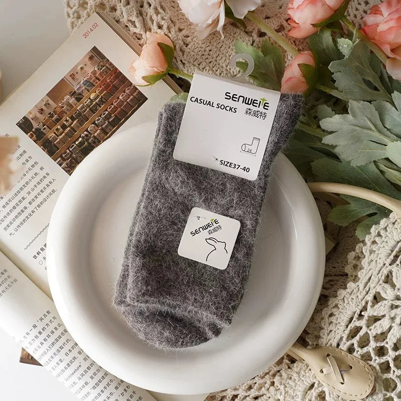 Thick Cashmere-Blend Winter Crew Socks