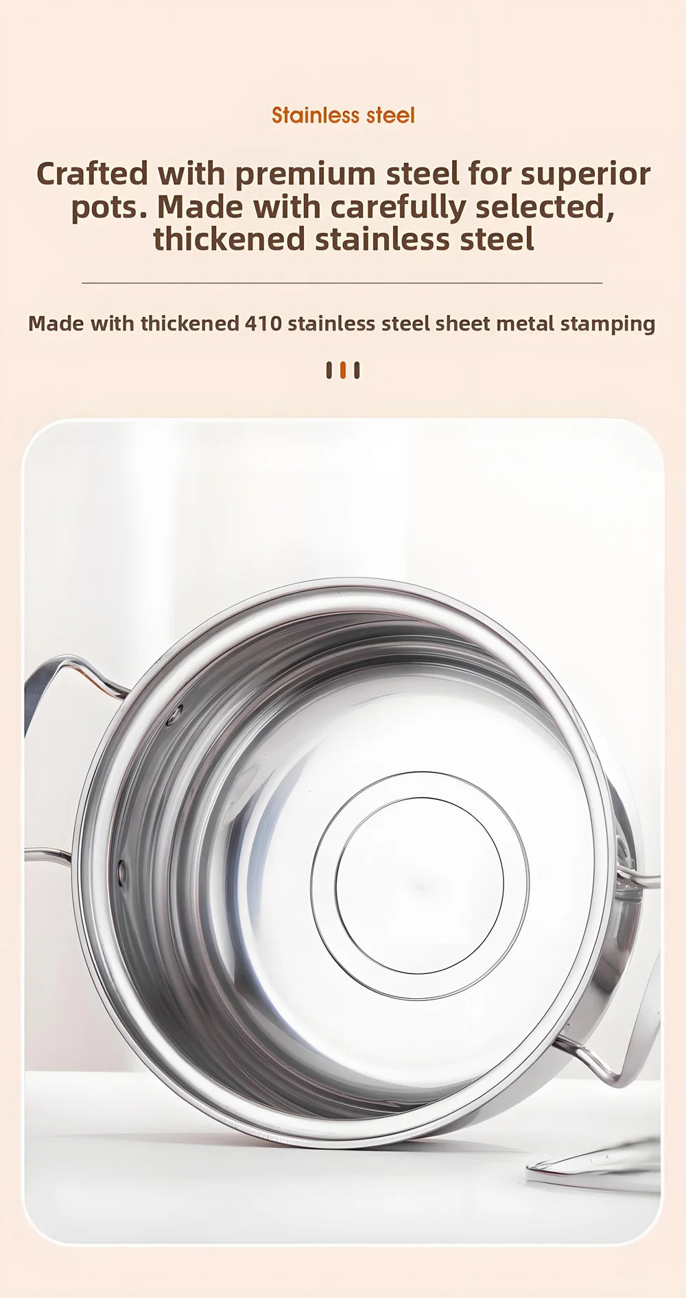 3-Piece Stainless Steel Cookware Set – Stockpot, Saucepan & Frying Pan
