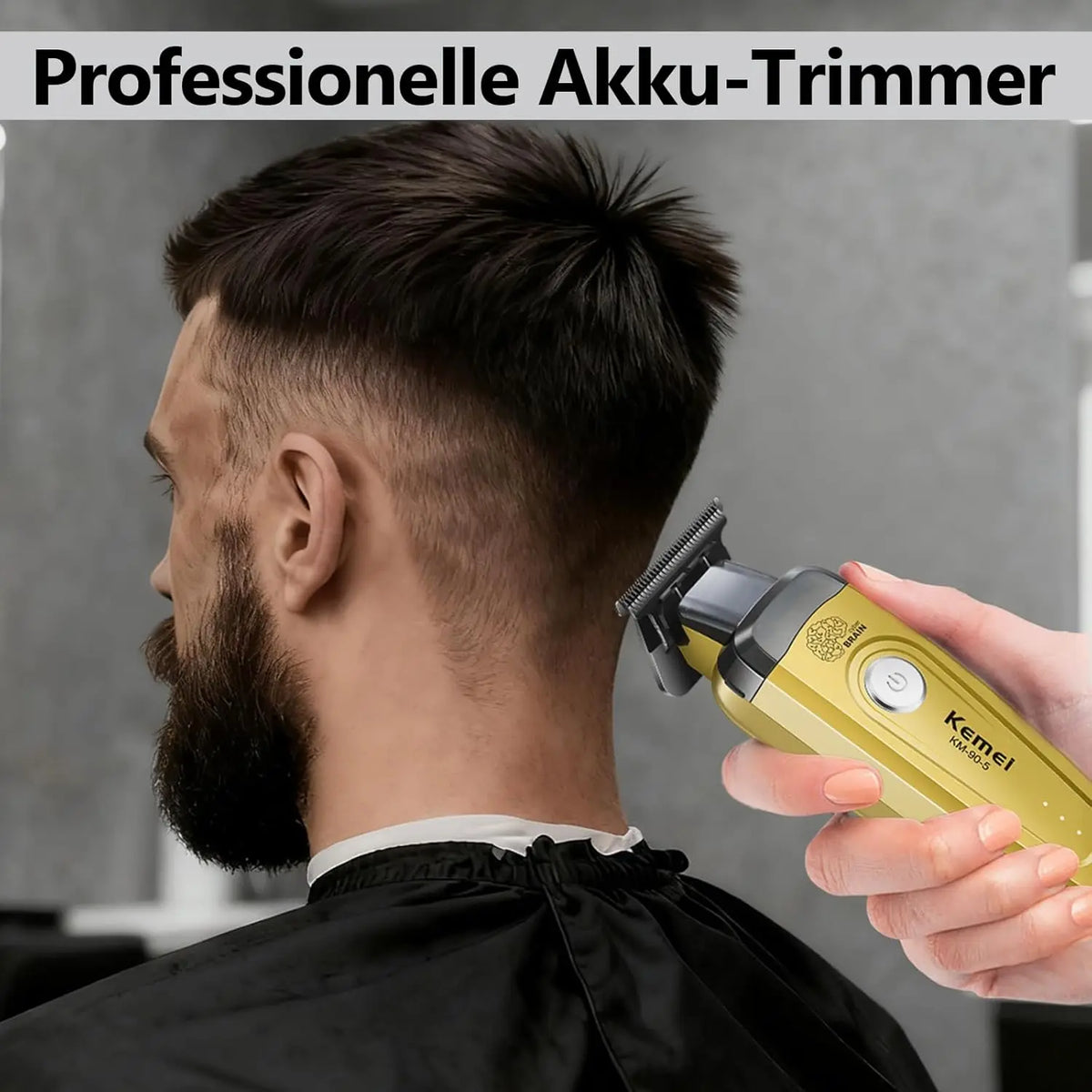 Kemei KM-90 Professional Hair Clipper Set – DLC Blade, Brushless Motor, 11,500 RPM, Cordless Barber Kit