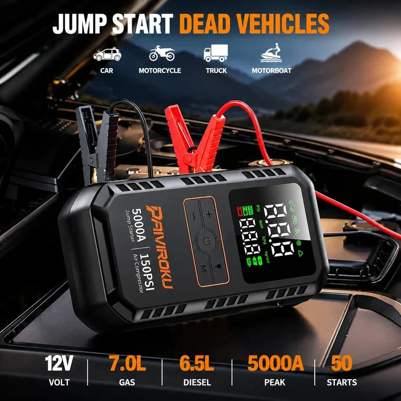 PAIVIROKU Car Jump Starter with Air Compressor