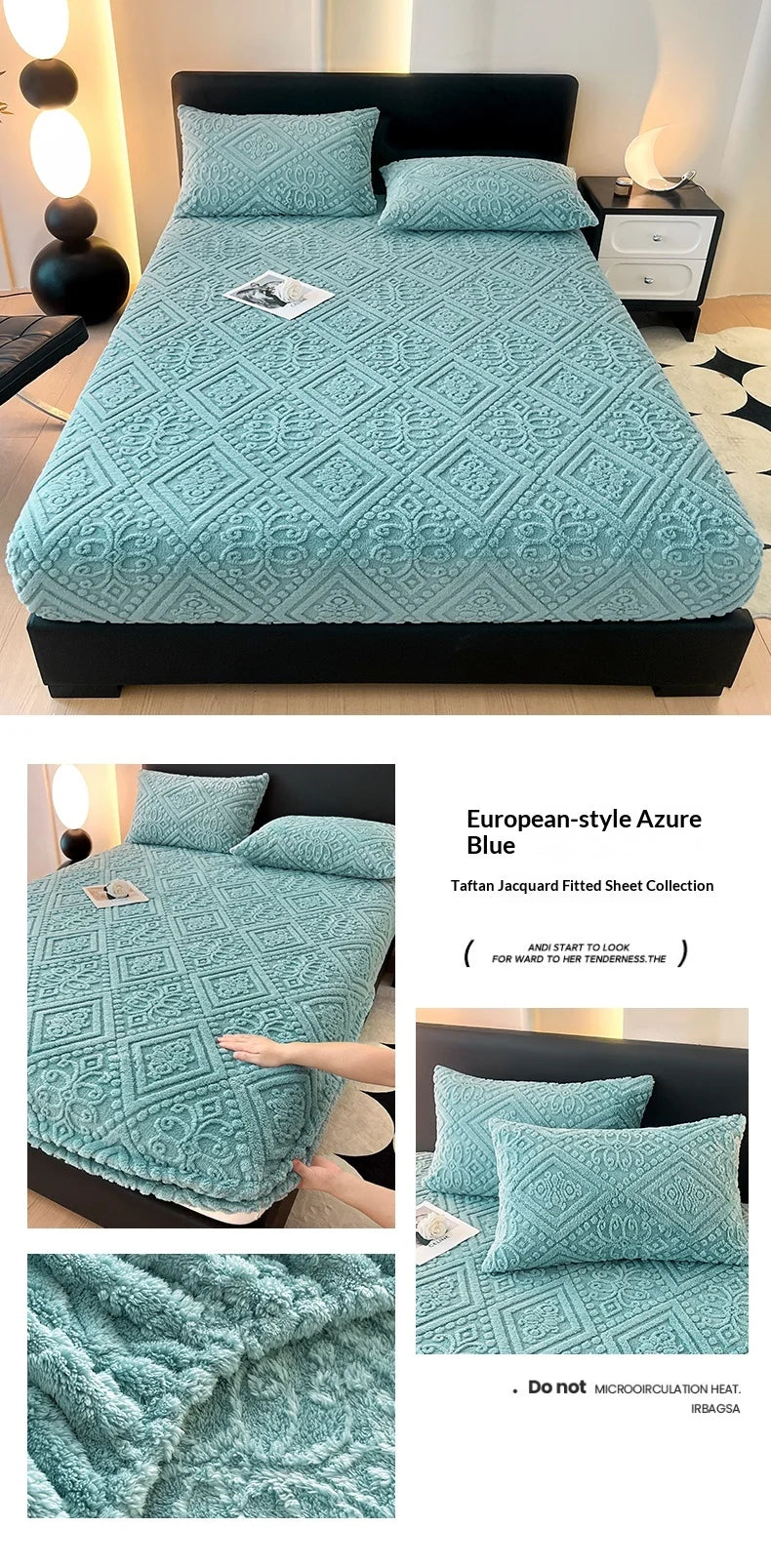 Winter Coral Plush Mattress Cover – High Elasticity Anti-Slip Breathable Bed Sheet