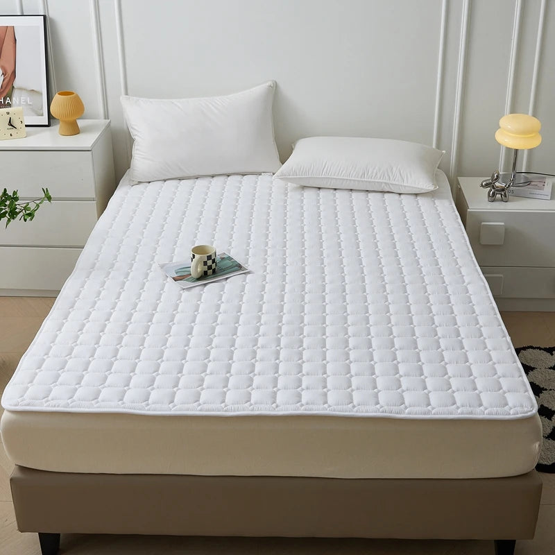 Waterproof Quilted Mattress Protector – Thickened Breathable Cover for Single & Double Beds