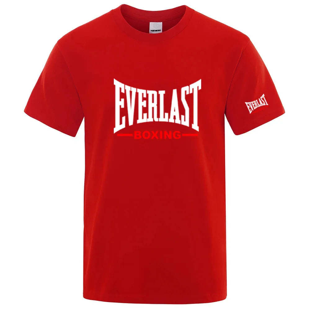 Everlast Boxing Logo Graphic T-Shirt — Crew Neck Short Sleeve Sports Streetwear Tee