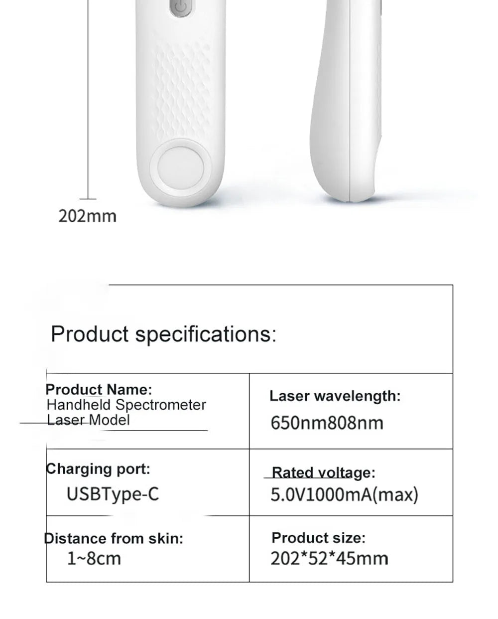 Handheld Red Light & Infrared Therapy Device – 650nm + 808nm Face & Body Skin Rejuvenation