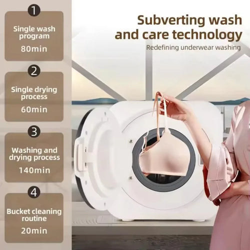 3.5L Portable Mini Washing Machine with Dryer Combo | 4 Modes, 170W, Front Load for Underwear, Baby Clothes & Socks | US, EU & UK Plug