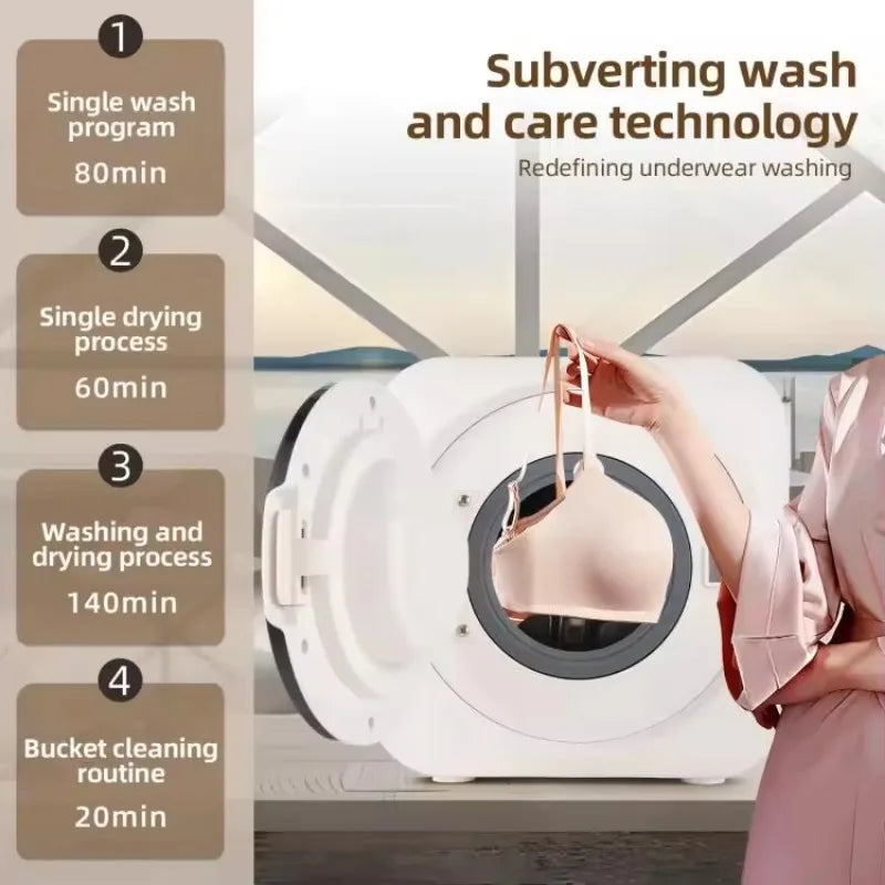 3.5L Portable Mini Washing Machine with Dryer Combo – 4 Modes for Underwear, Baby Clothes & Socks