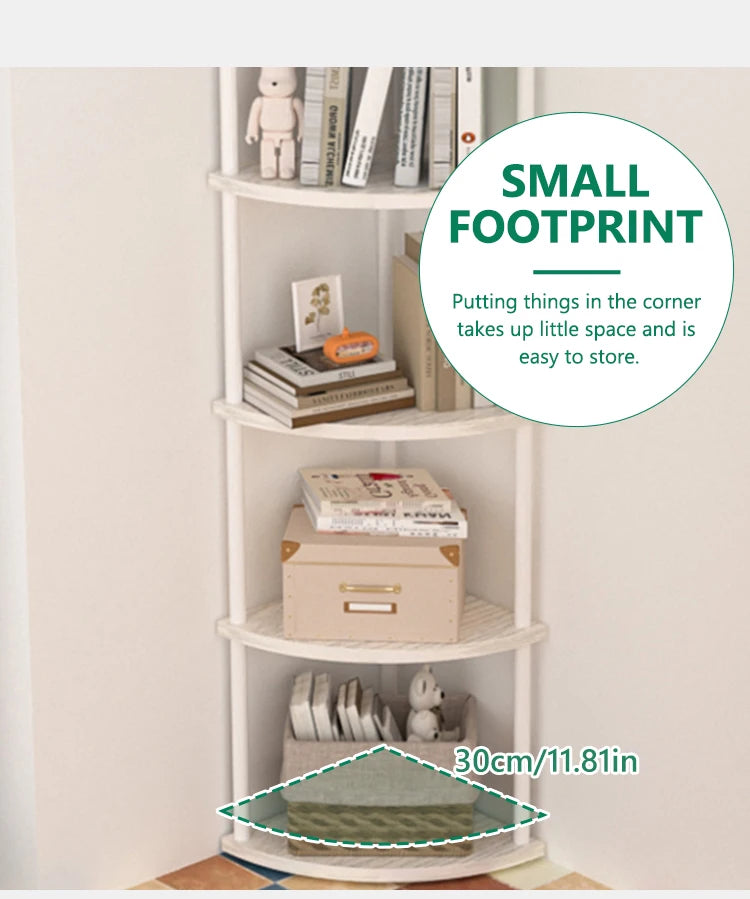 Metal Corner Wall Shelf — 3/4/5/6 Tier Plant Rack, Bookshelf & Living Room Storage
