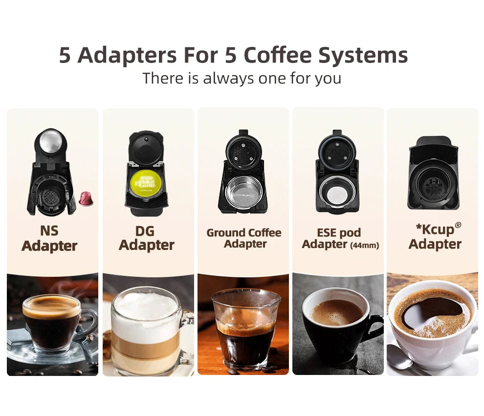 One Machine. Every Coffee. — HiBREW 5-in-1 Capsule Coffee Maker | 20 Bar, Hot & Cold, Nespresso, Dolce Gusto, K-Cup & Ground