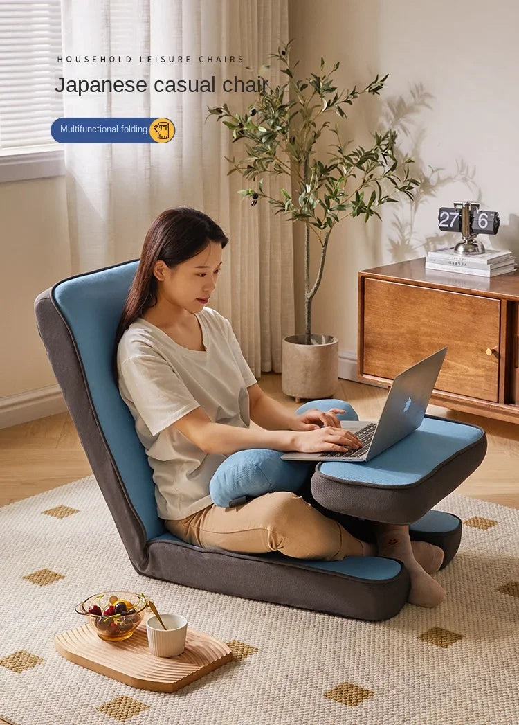 Cotton Folding Floor Sofa with Backrest