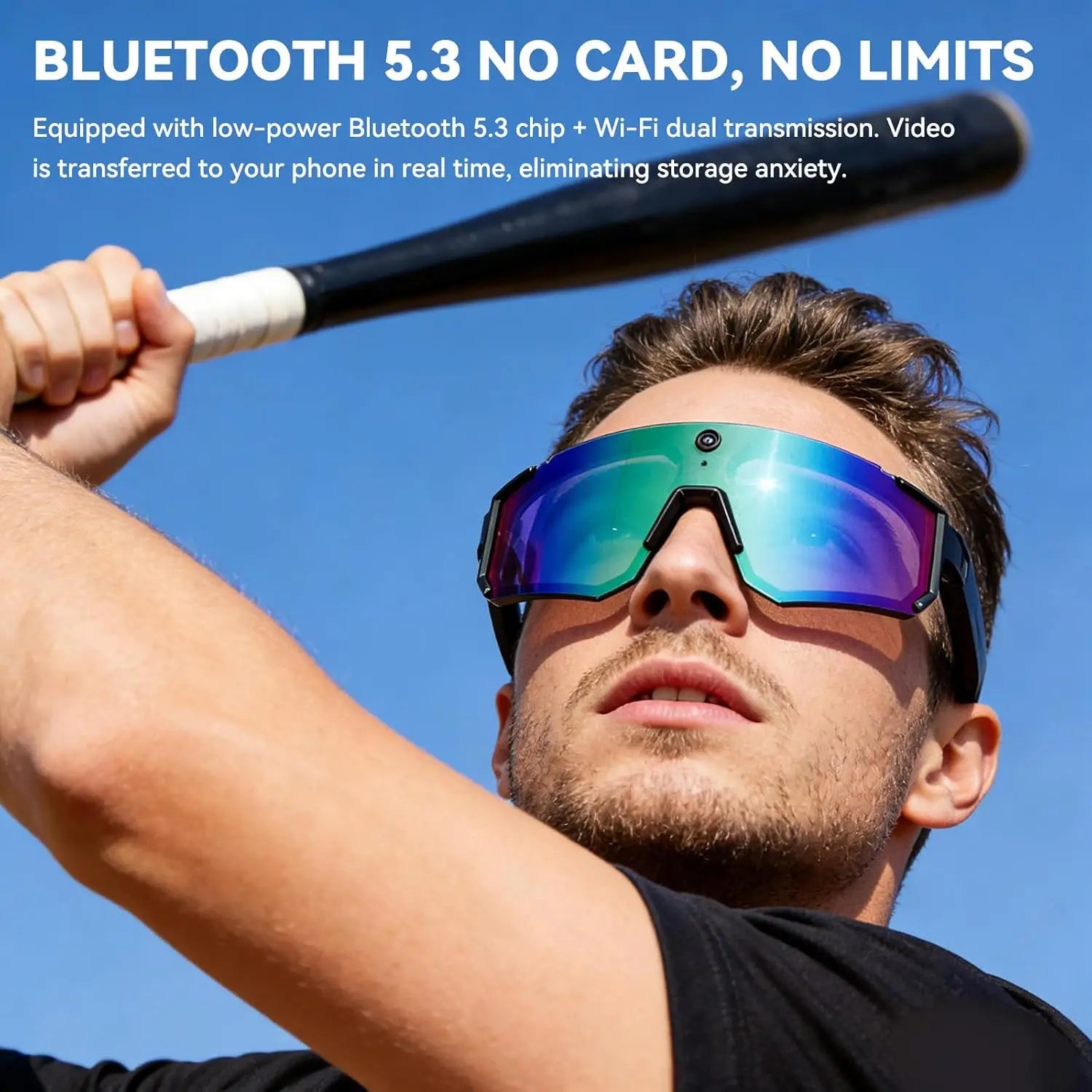 See It. Record It. Share It. — AI Smart Glasses with 800MP Camera, Anti-Shake HD Video & Bluetooth Calling