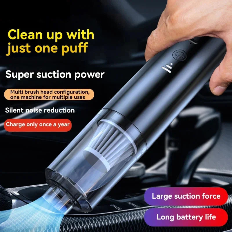 Cordless Mini Car Vacuum Cleaner – White Handheld