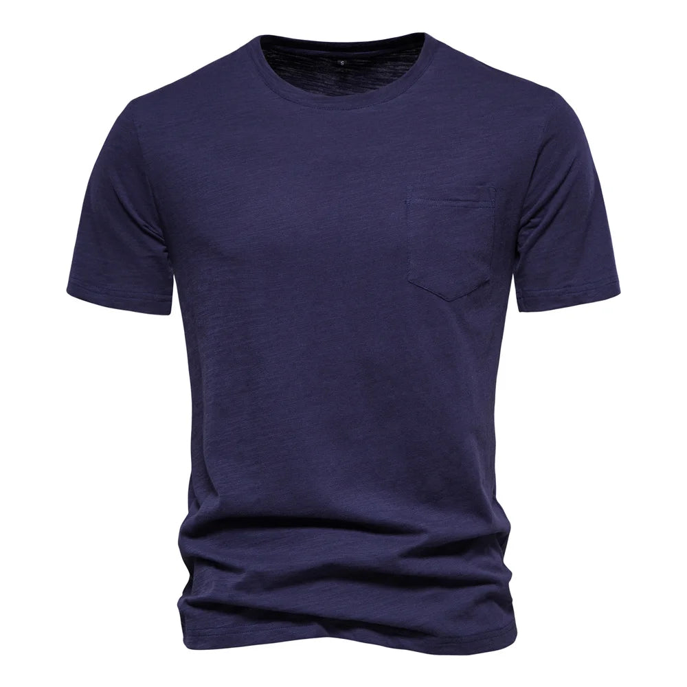 Men's 100% Cotton O-Neck Short Sleeve T-Shirt — Classic Crew Neck Essential