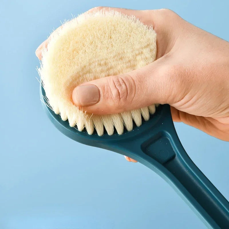 Long Handle Soft Hair Bath Brush – Back Ball Scrubber & Mud Massage Shower Body Brush
