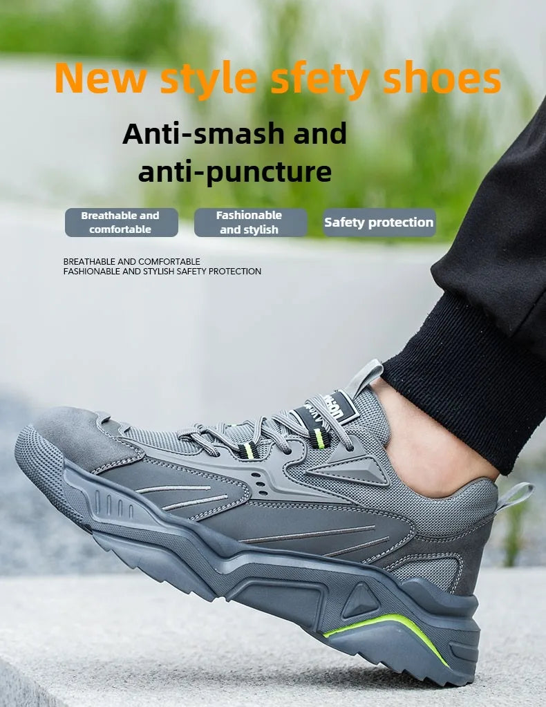 Steel Toe Safety Sneakers – Kevlar Anti-Puncture Insulated Work Shoes