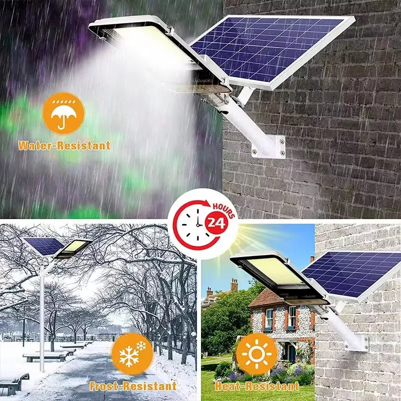 300W Solar Street Light – 8000mAh, IP65 Waterproof, Remote Control for Garage, Garden & Terrace
