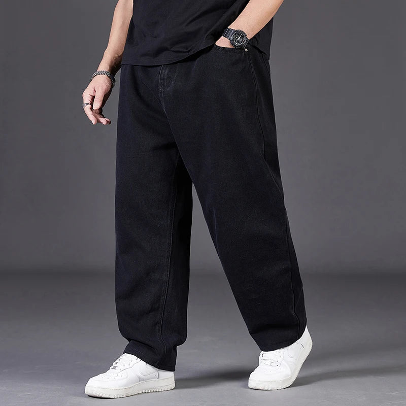 Men's Plus Size Loose Jeans — High Stretch Denim Pants in Big & Tall Sizes 30–50