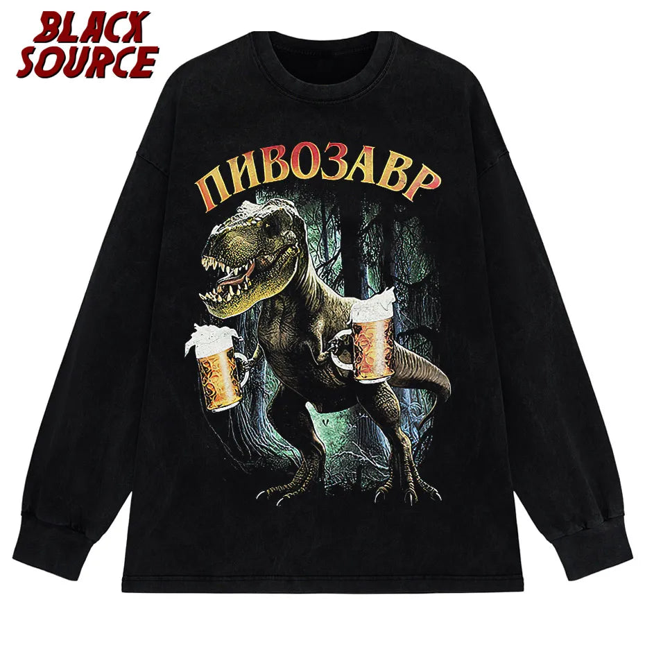 Pivosaurus Dinosaur Print T-Shirt — Unisex Casual Cotton Half Sleeve Graphic Tee