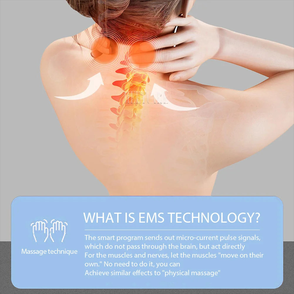TENS Pulse Neck & Shoulder Massager – Cervical Muscle Relief with EMS & Heat