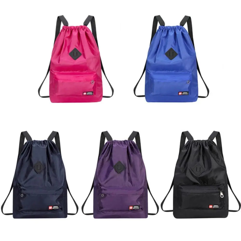 INS Fashion Drawstring Backpack – Waterproof Nylon School Bag Large Capacity for Women