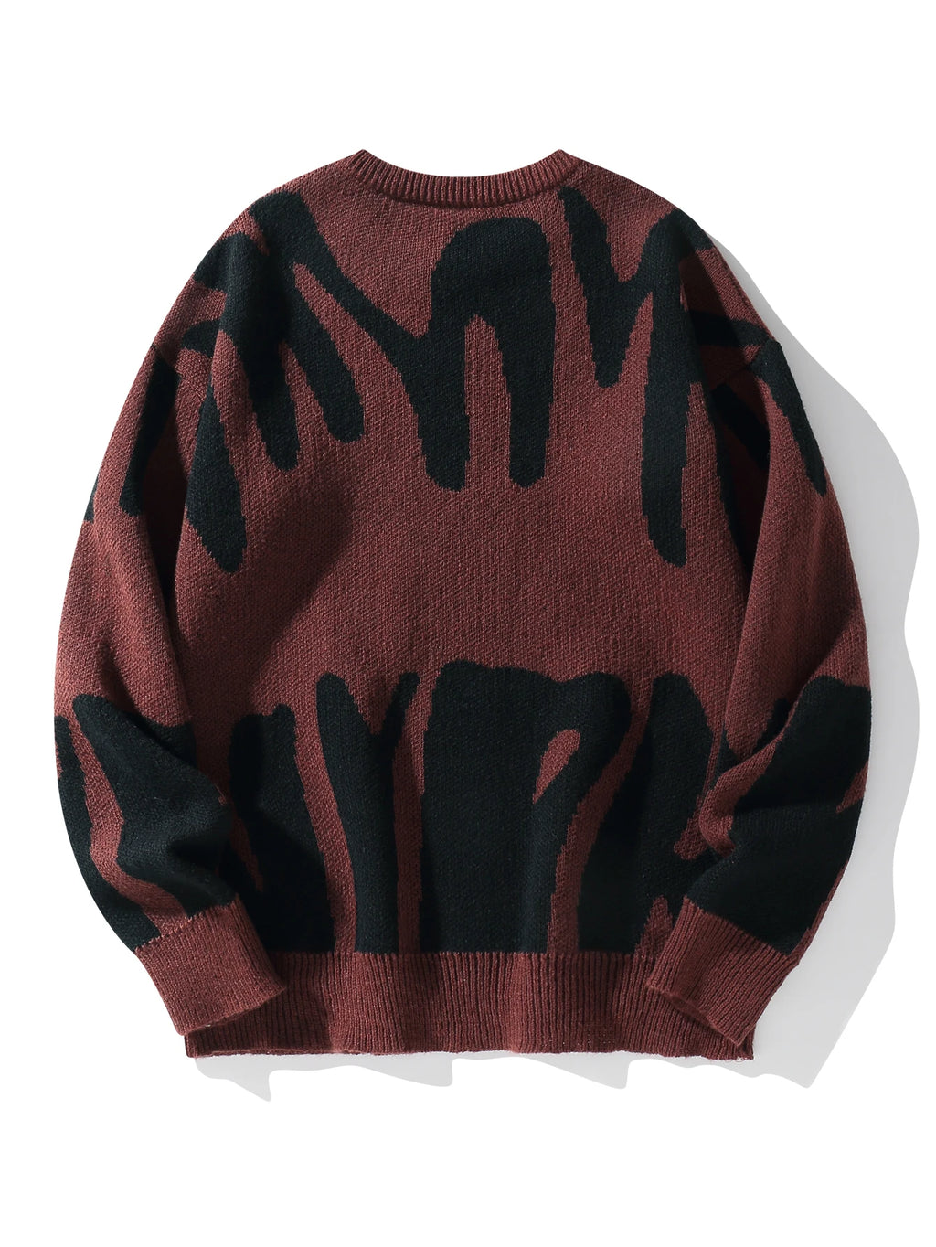 Men's Jacquard Contrast Color Pullover Sweater — Textured Knitwear
