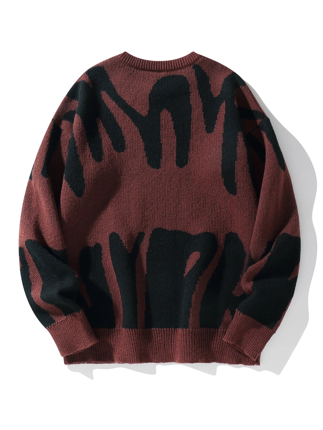 Men's Jacquard Contrast Color Pullover Sweater — Textured Knitwear