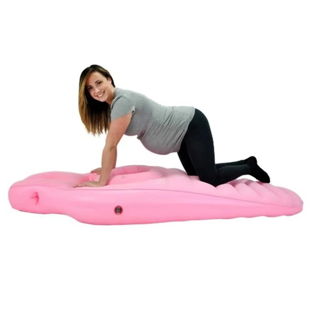 Inflatable Maternity Bed – Foldable Adjustable Firmness Pregnancy Sleeping Mat with Air Pump