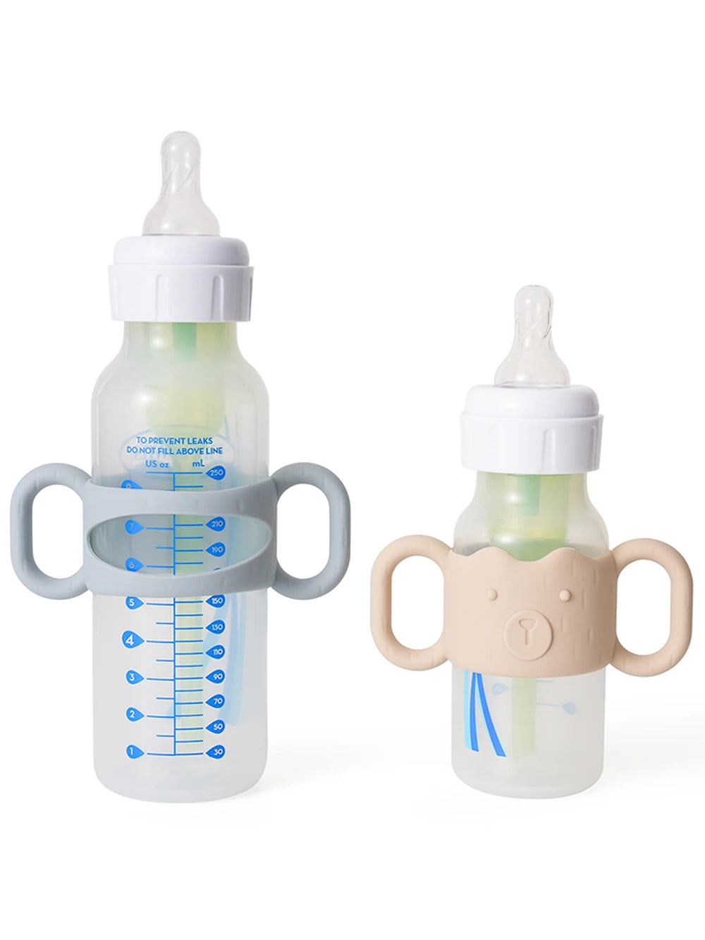 Silicone Baby Bottle Handle – Removable Narrow Straw Bottle Holder, Universal Fit, Standard Caliber