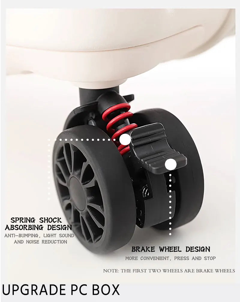 Expandable Front-Opening Suitcase – Cup Holder & Spinner Wheels