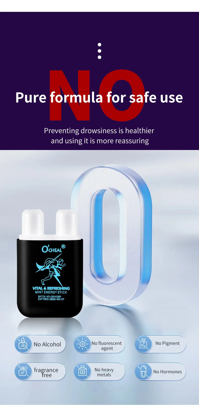 Dual Hole Aromatherapy Inhaler Stick 3.6g – Energizing Scent Vapor Bar
