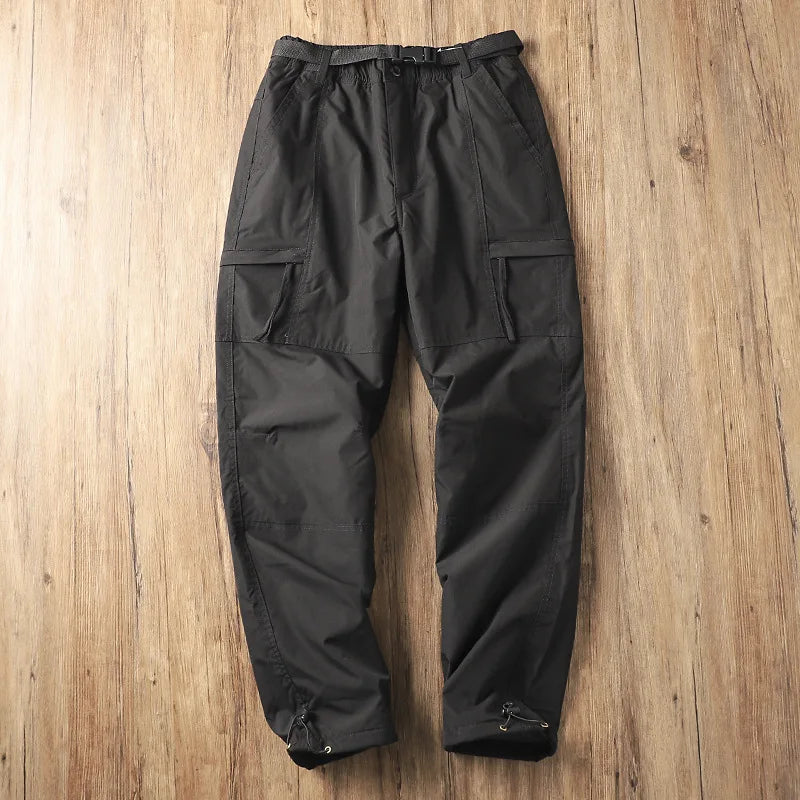 Men's Fleece-Lined Waterproof Hiking Pants — Loose Windproof Outdoor Workwear